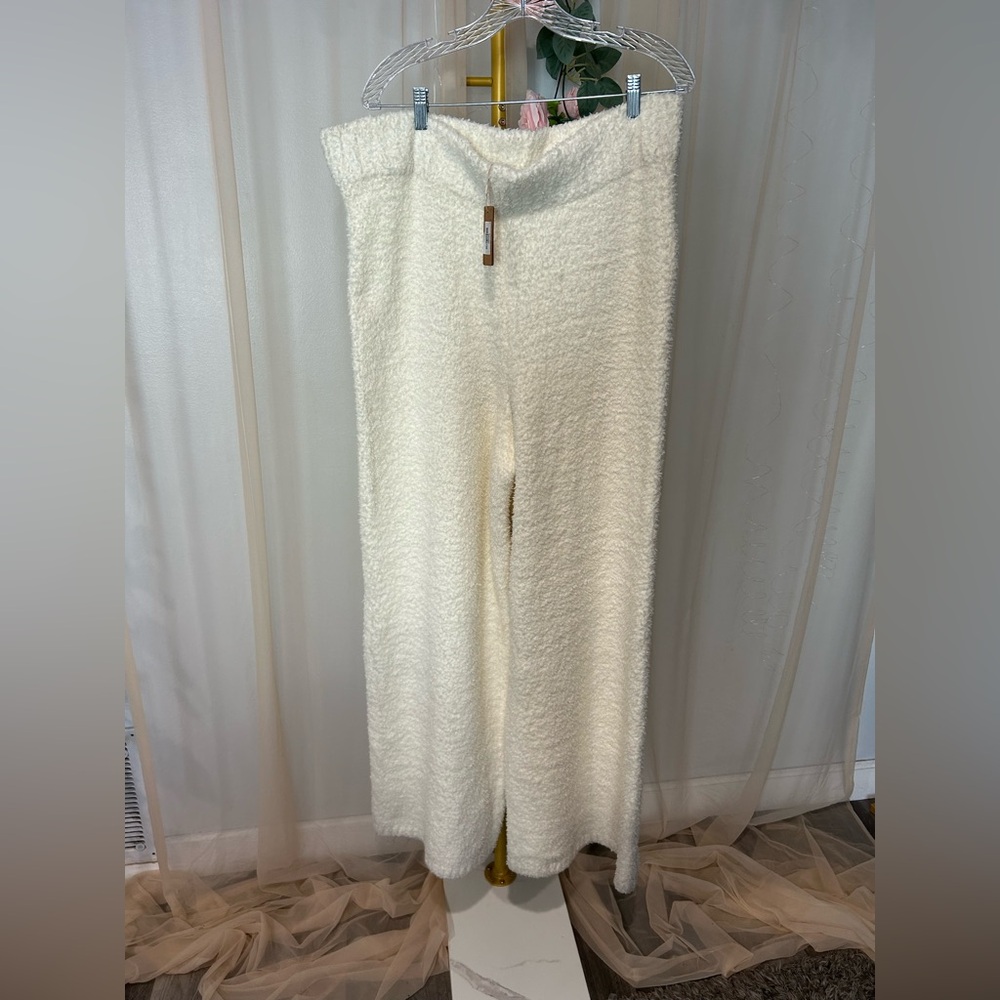 SKIMS Cozy Knit Wide Leg Lounge Pants Ivory 4X/5X NWT - Picture 2 of 4